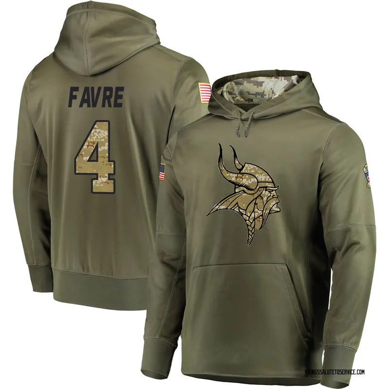 Brett Favre Minnesota Vikings Men's Legend Olive Salute to Service