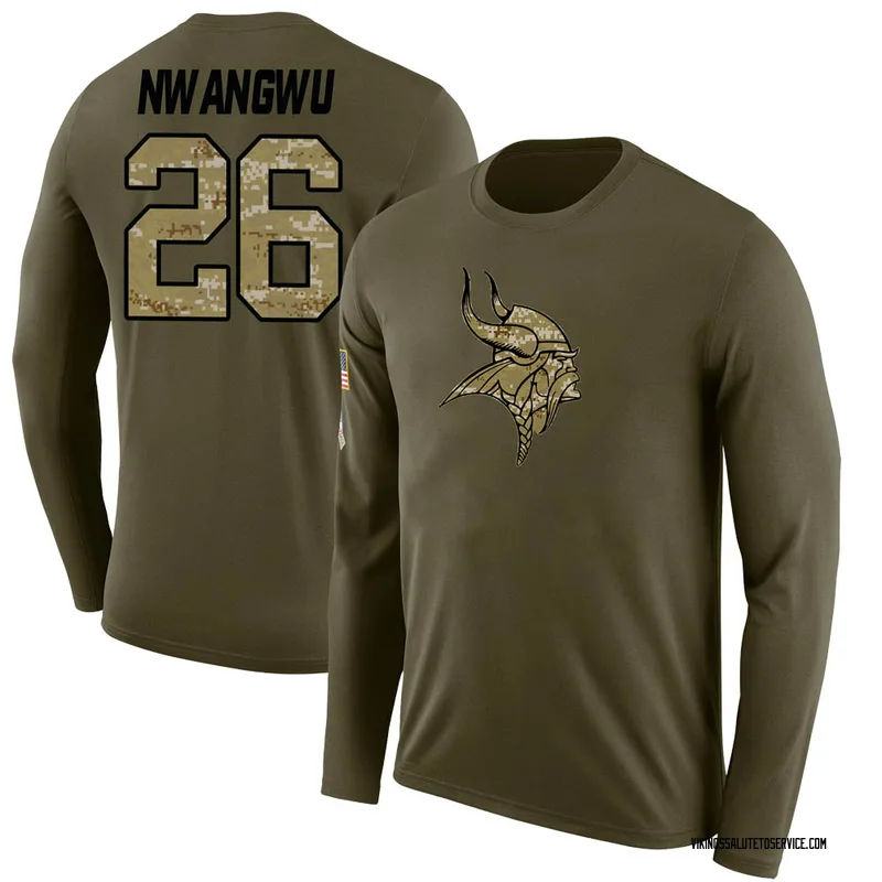 Kene Nwangwu Minnesota Vikings Men's Black Name & Number Logo T-Shirt 