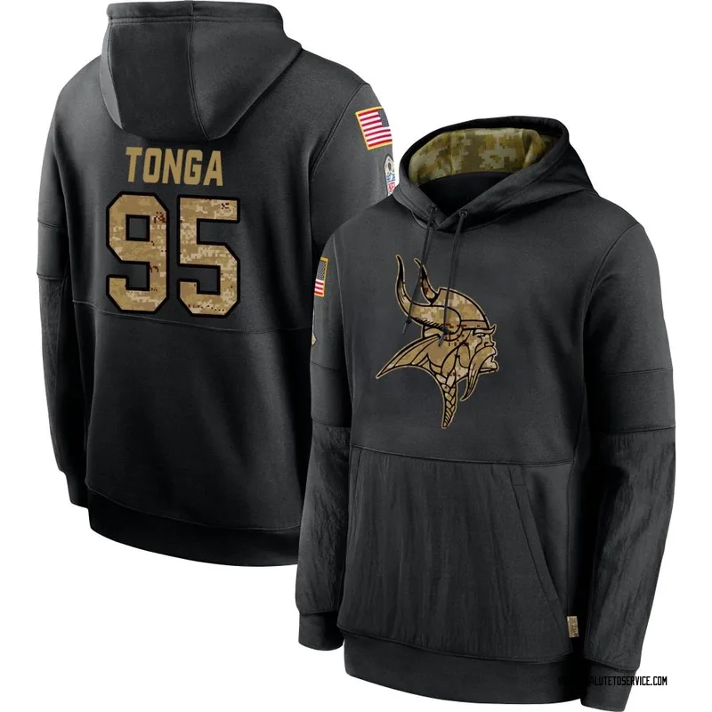 Khyiris Tonga Minnesota Vikings Women's Black Name & Number Logo Slim Fit  Long Sleeve T-Shirt 