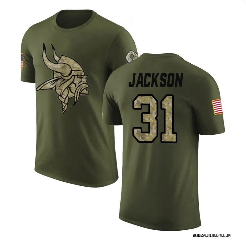 Men's Khyree Jackson Minnesota Vikings Legend Olive Salute to Service T-Shirt