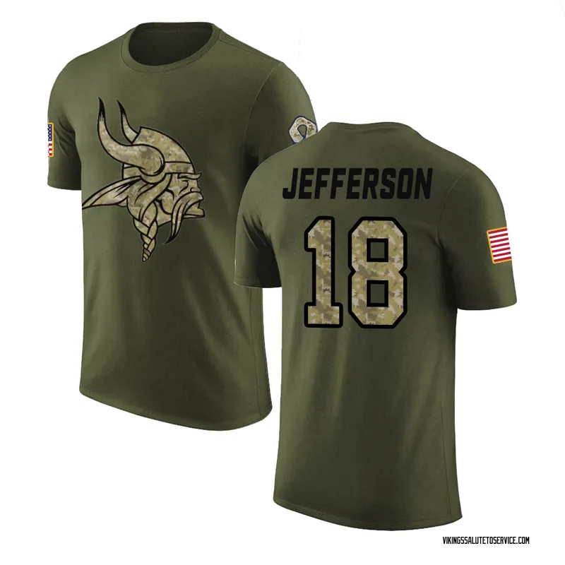 Youth Justin Jefferson Minnesota Vikings Legend Olive Salute to Service T-Shirt